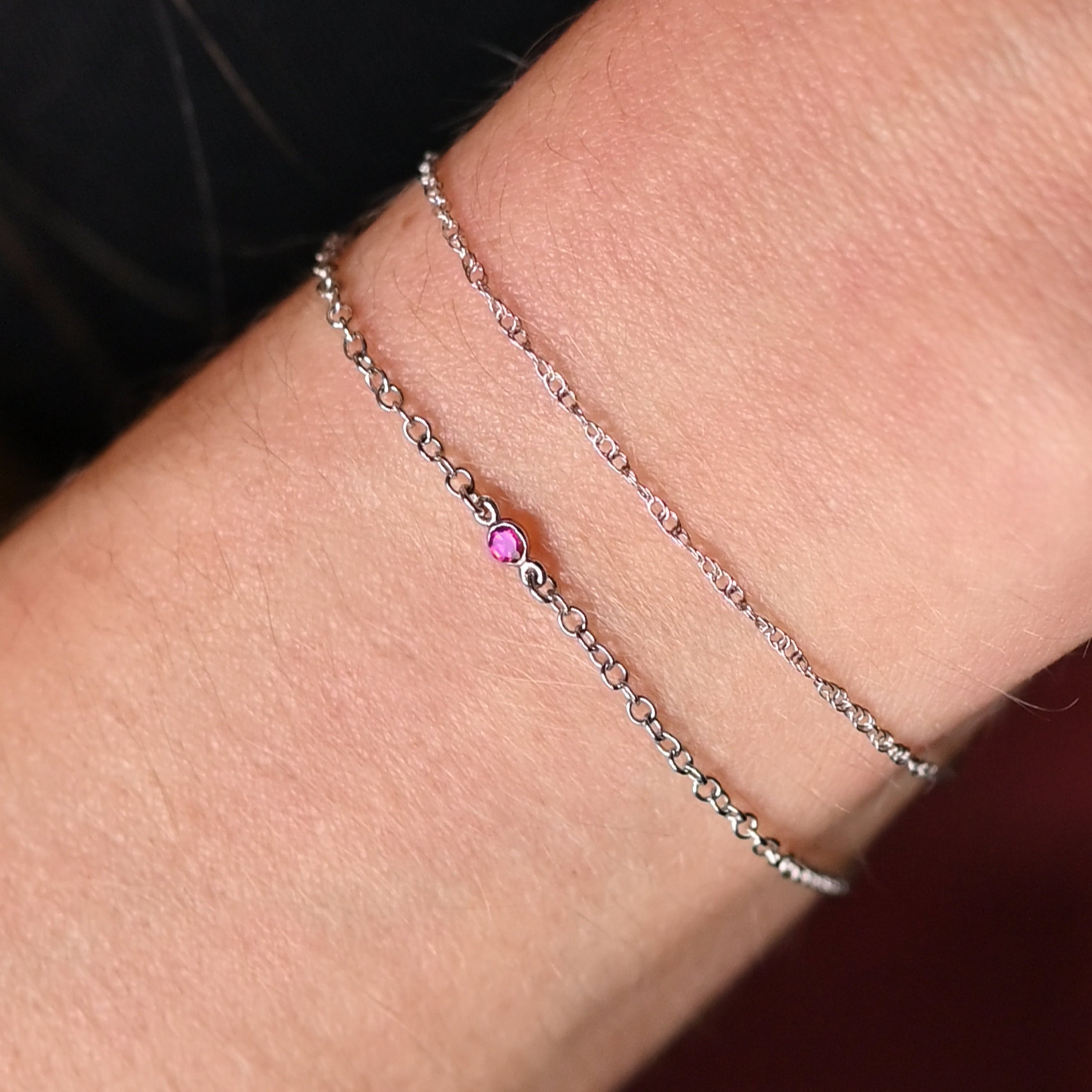 Custom Birthstone Bezel Bracelet